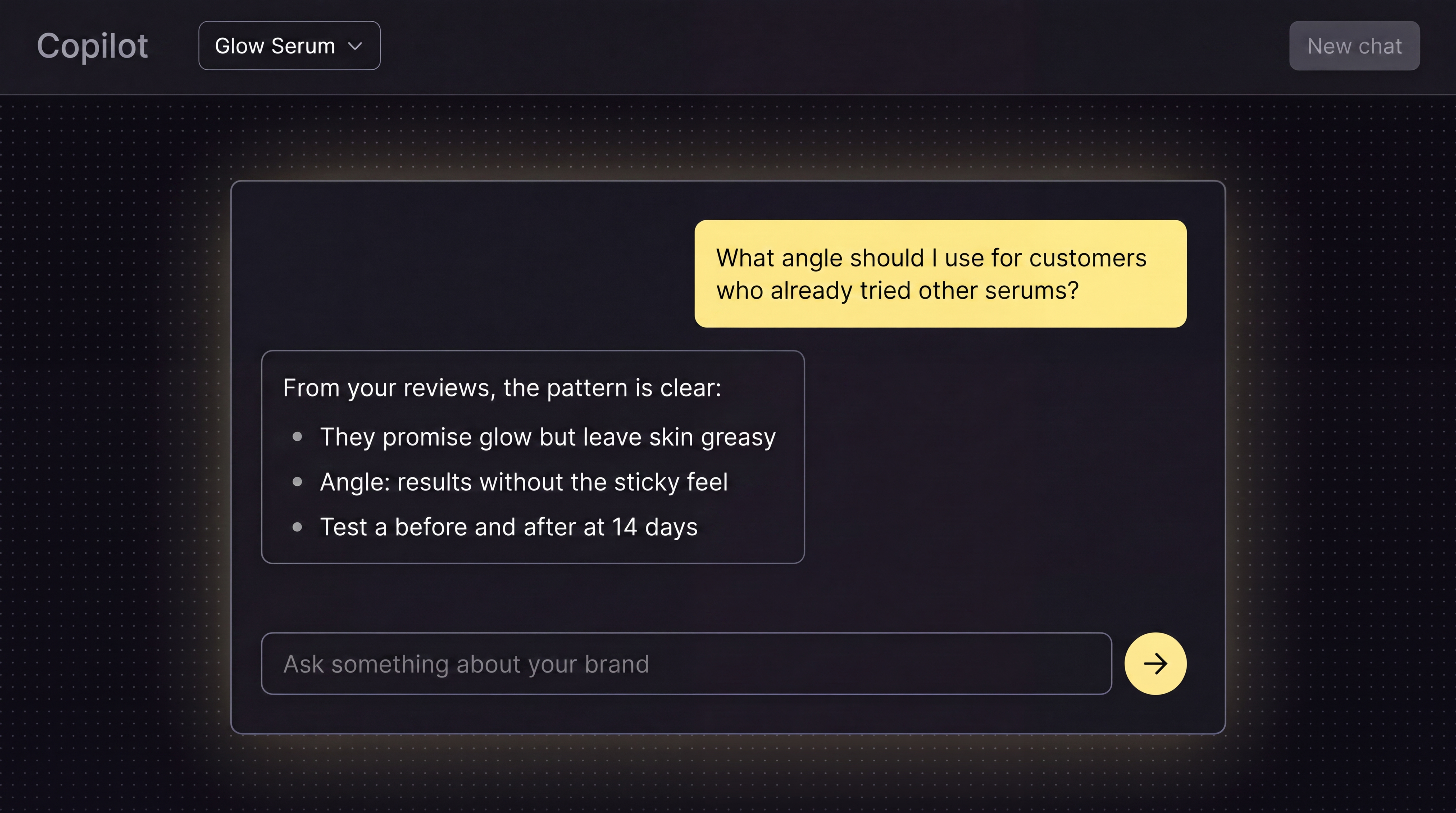 Copilot: a chat that reasons over all your research and answers in your language